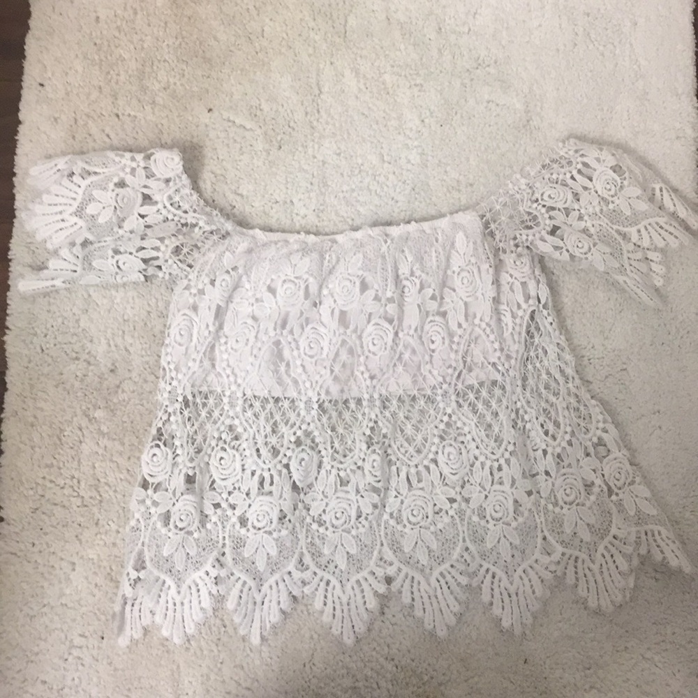 Off the shoulder lace top